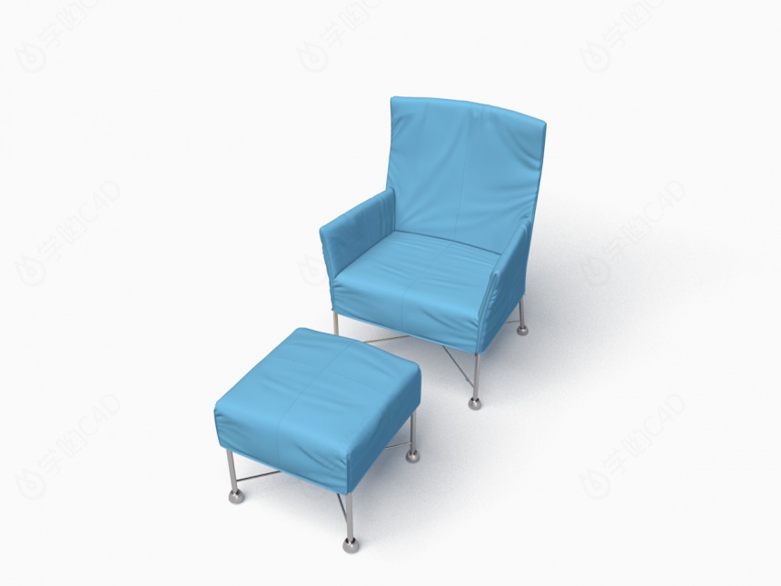 蓝色椅子C4D模型