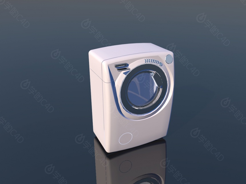 卫生间圆桶洗衣机C4D模型