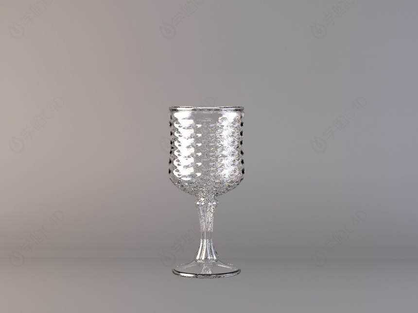 水晶酒杯C4D模型