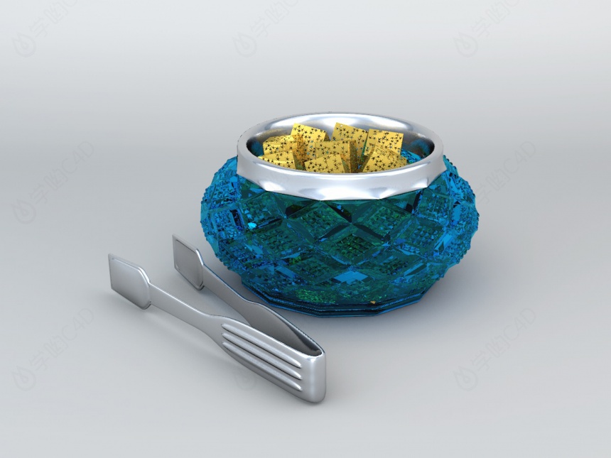 银器皿C4D模型