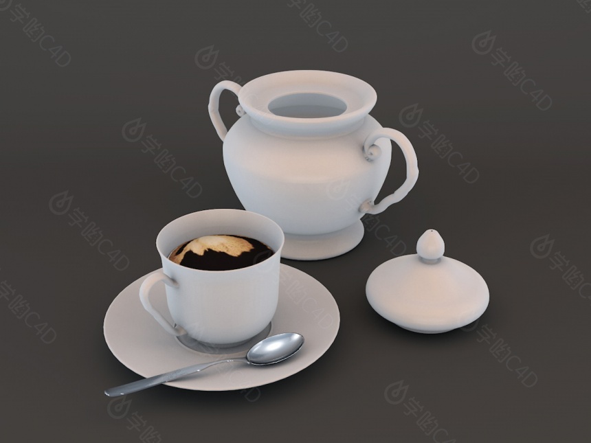 咖啡杯C4D模型