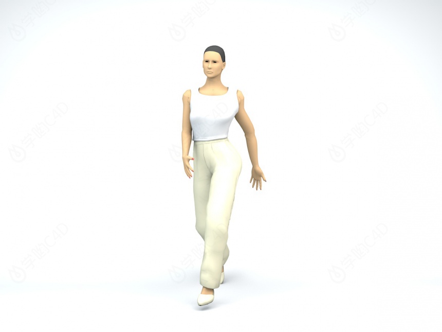 长腿女人C4D模型