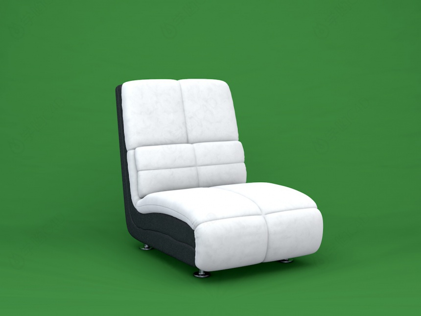白色皮艺沙发C4D模型