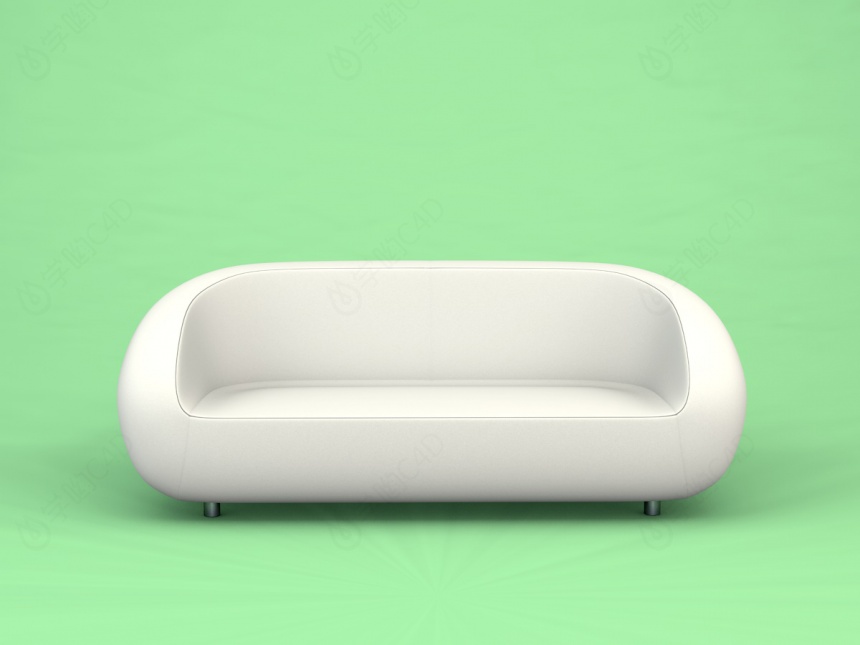 白色双人沙发C4D模型