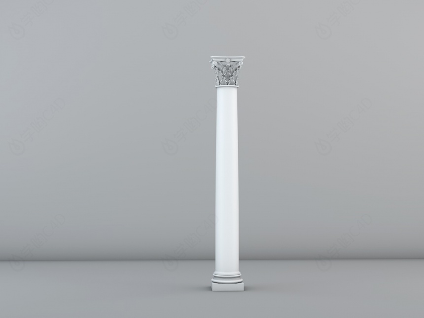 雕花柱子石膏构件C4D模型
