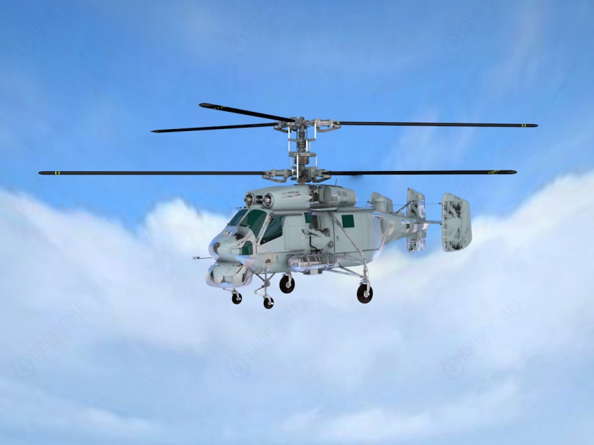KA25A直升机C4D模型
