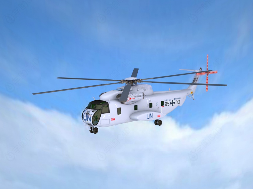 SIKORSKY武装直升机C4D模型