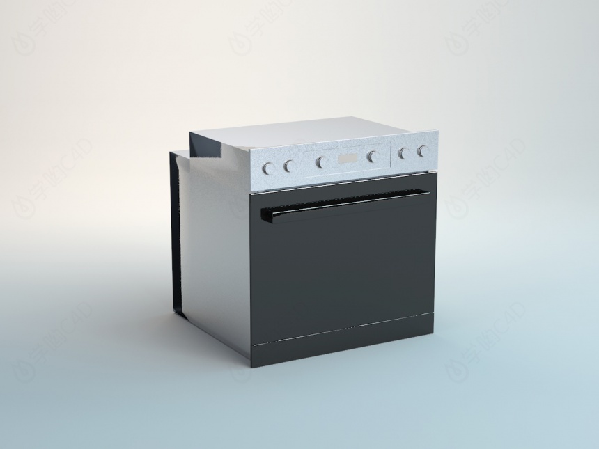 电动烤箱设备C4D模型