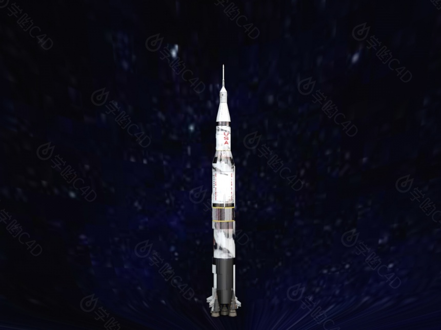 航天火箭C4D模型