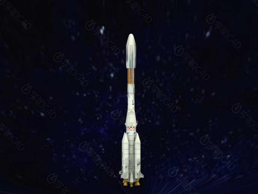 载人火箭C4D模型