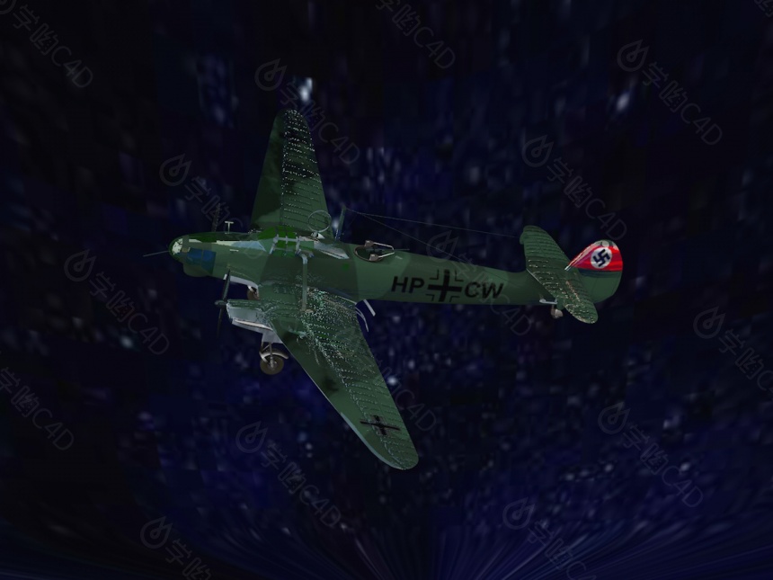 二战轰炸机C4D模型