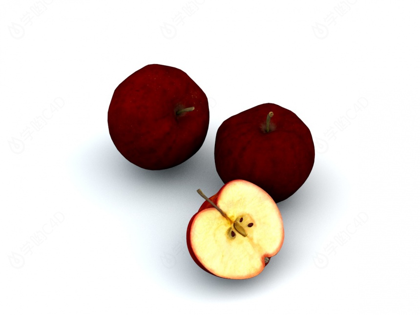 新鲜红苹果C4D模型