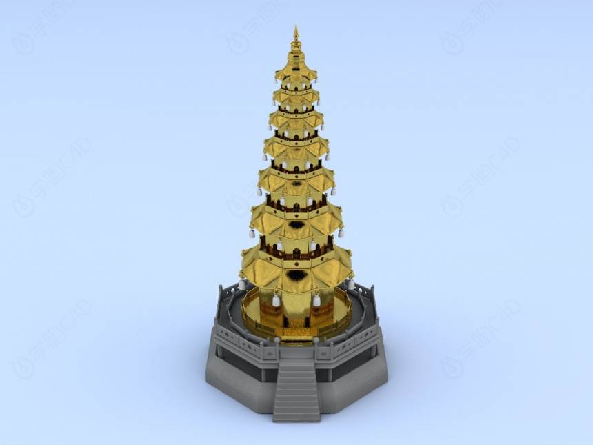 佛教塔C4D模型