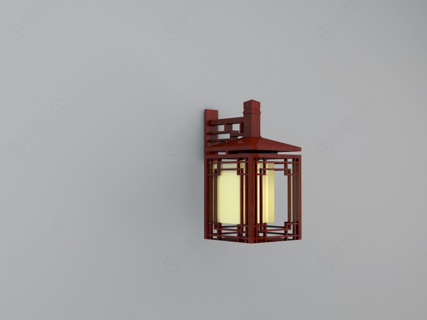 中式壁灯C4D模型