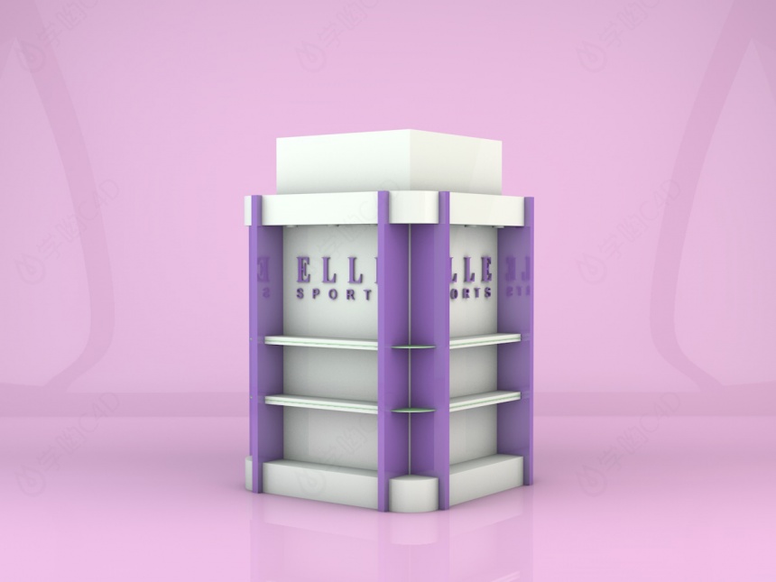 紫色展示柜C4D模型