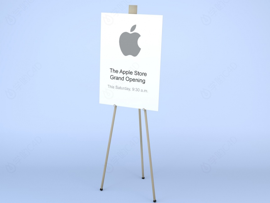 苹果店广告牌C4D模型