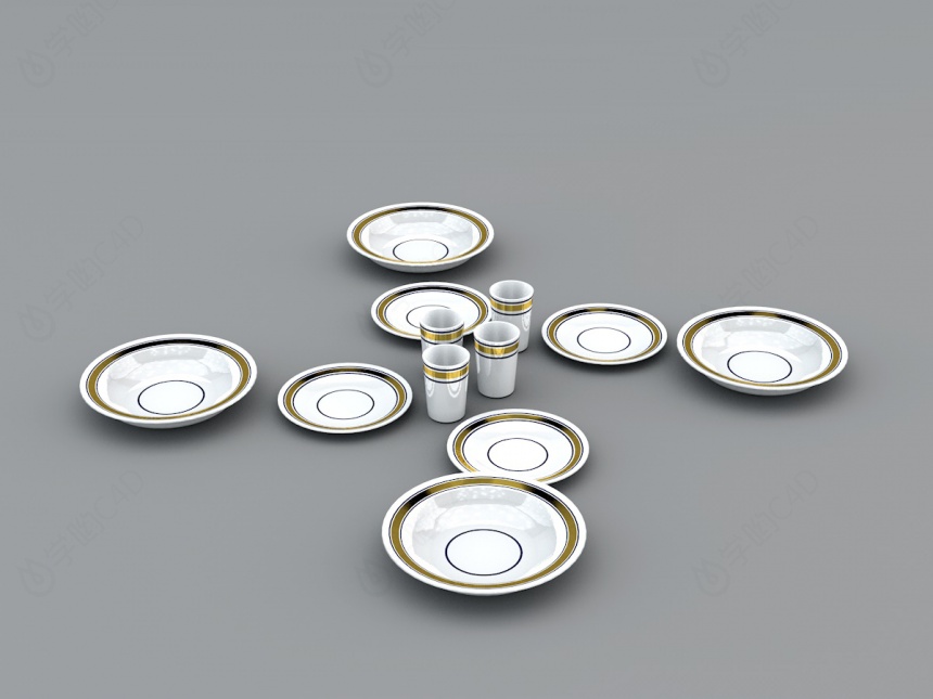 陶瓷盘子C4D模型
