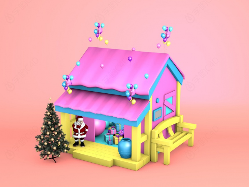 圣诞老人小屋C4D模型