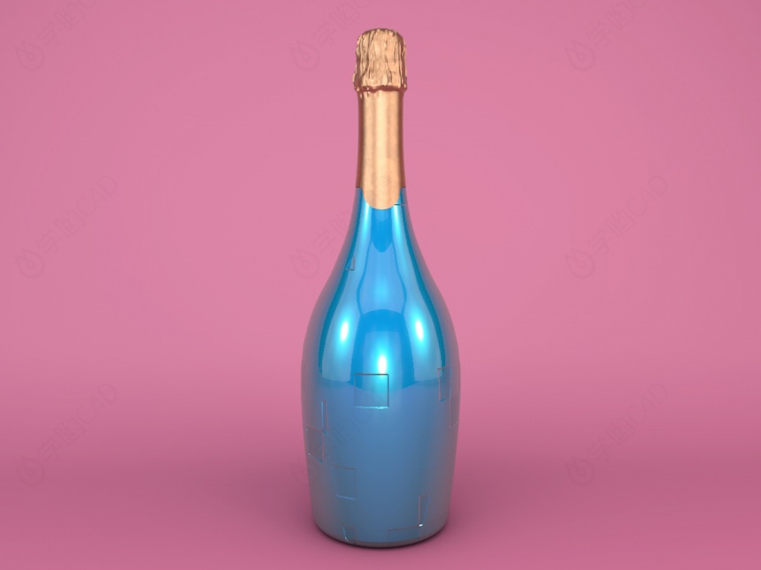 高档红酒瓶C4D模型
