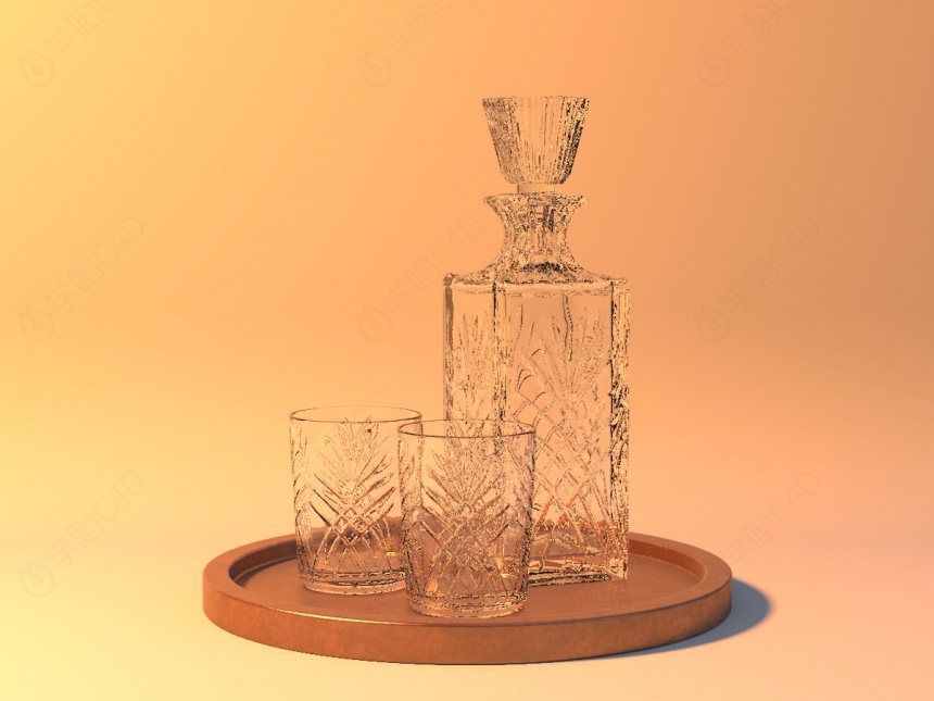 玻璃酒杯C4D模型