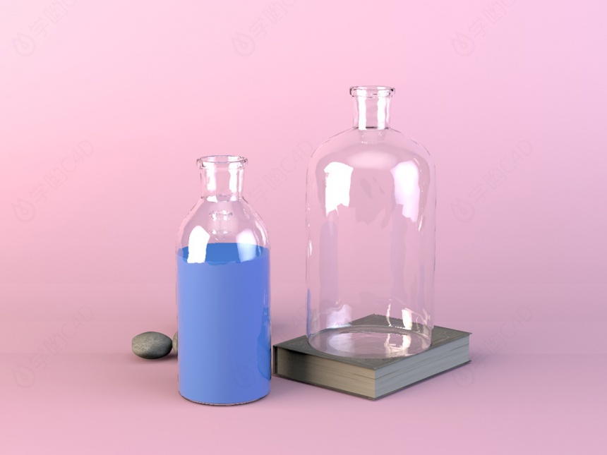 实验室用玻璃瓶仪器C4D模型
