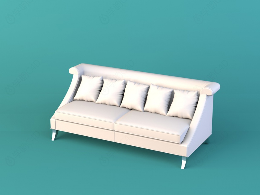 现代双人沙发C4D模型