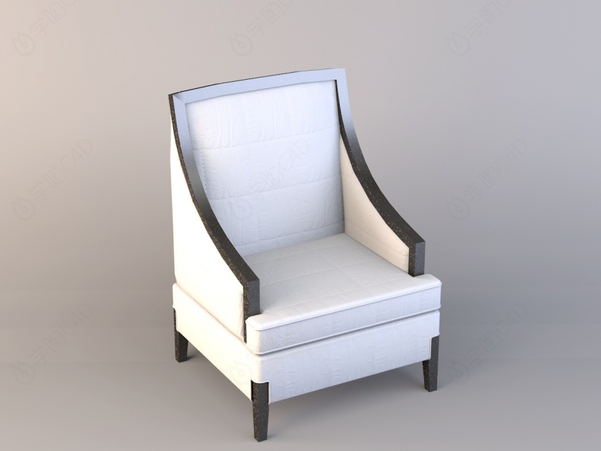 简约单人沙发C4D模型