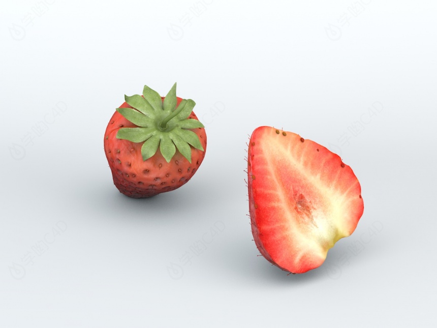 草莓C4D模型