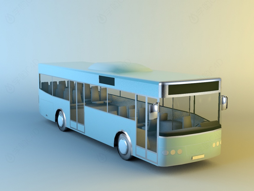 城市公交车C4D模型