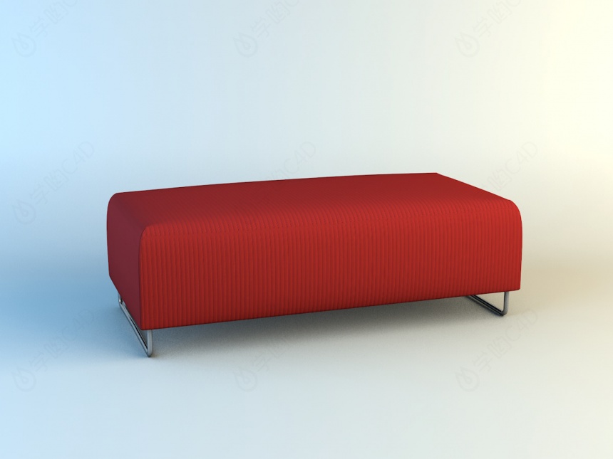 红色沙发凳C4D模型