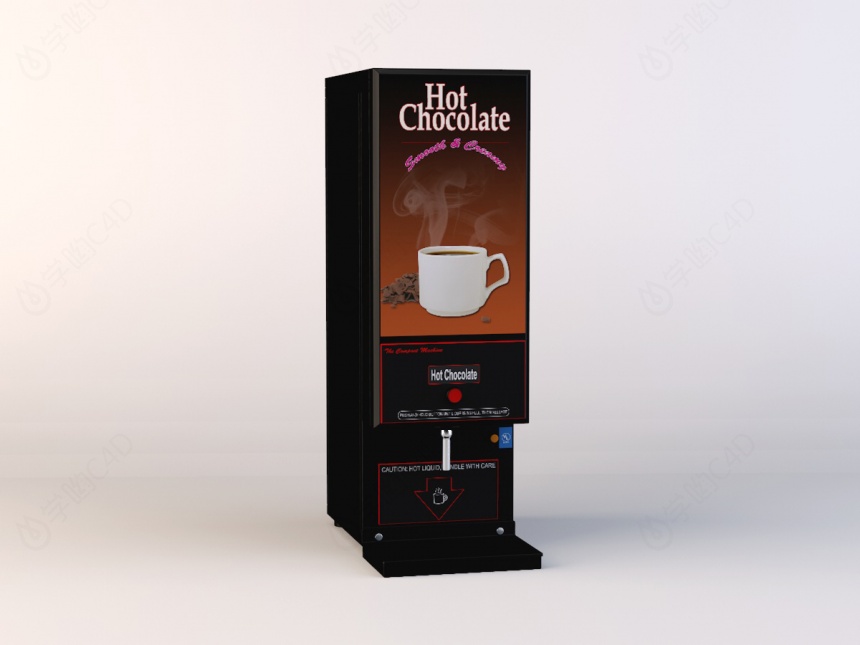 黑色自动咖啡机C4D模型