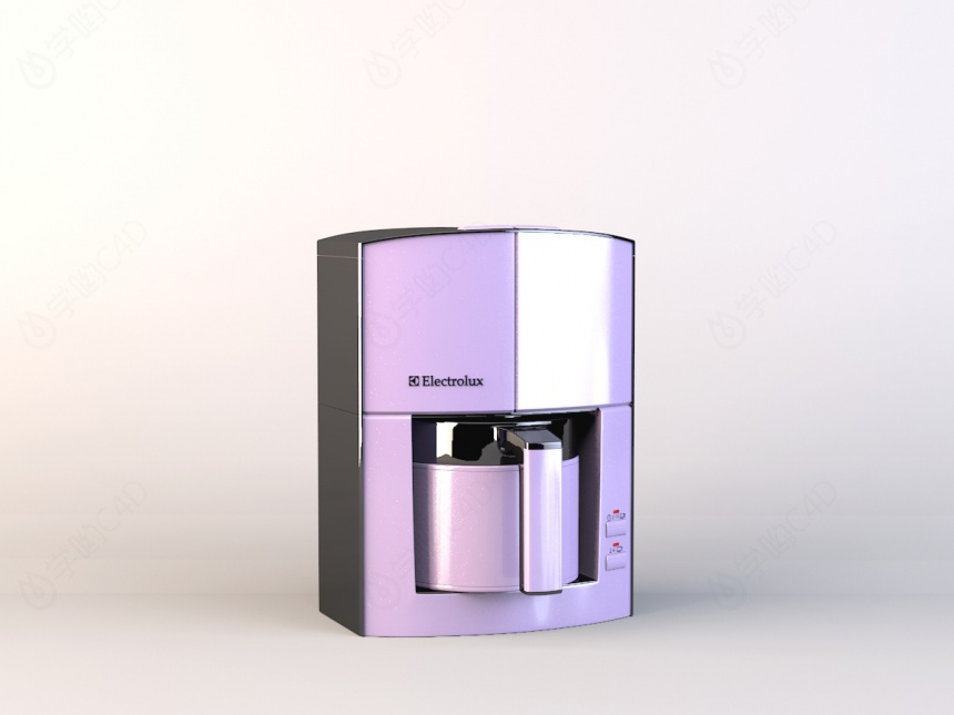 银灰色全自动咖啡机C4D模型