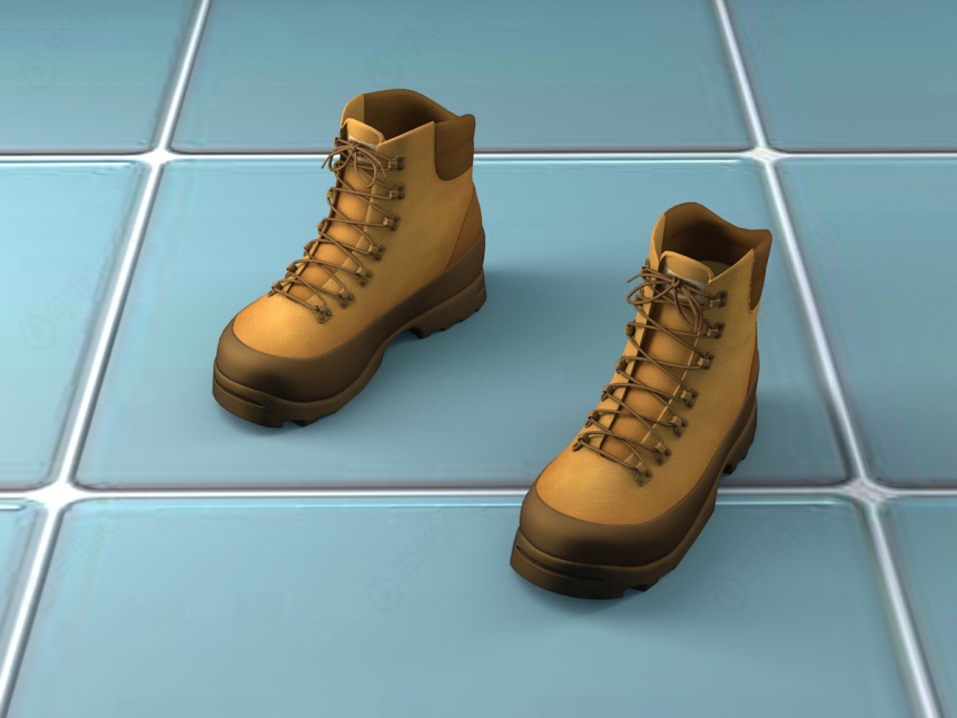 黄色女鞋C4D模型
