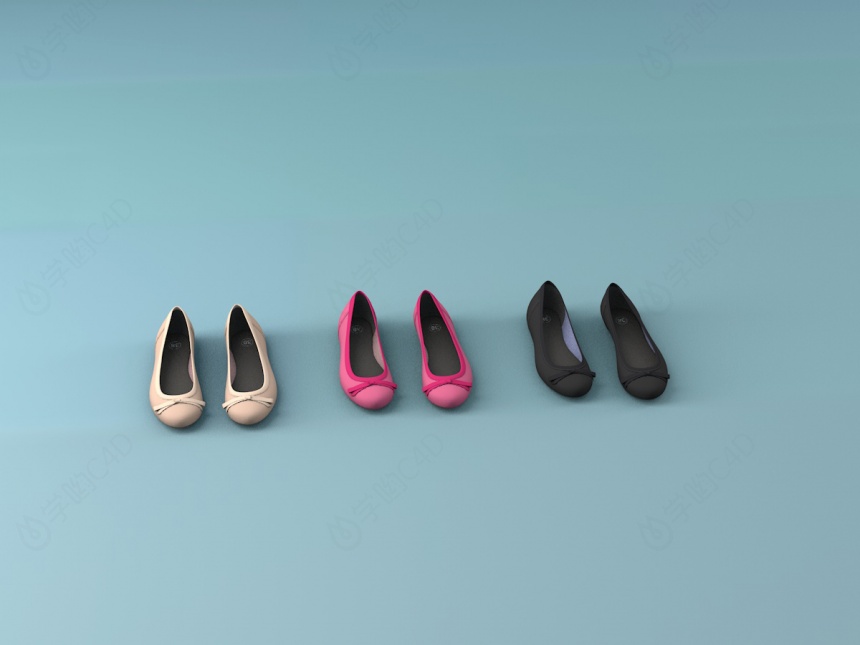 女式鞋组合C4D模型