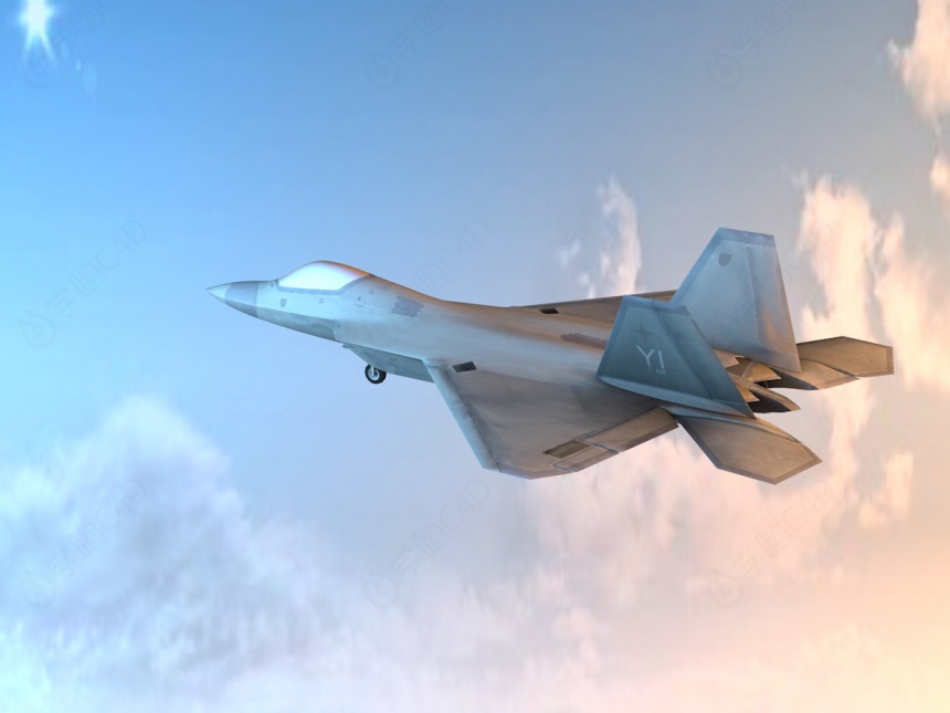 F-22猛禽隐身战斗机C4D模型