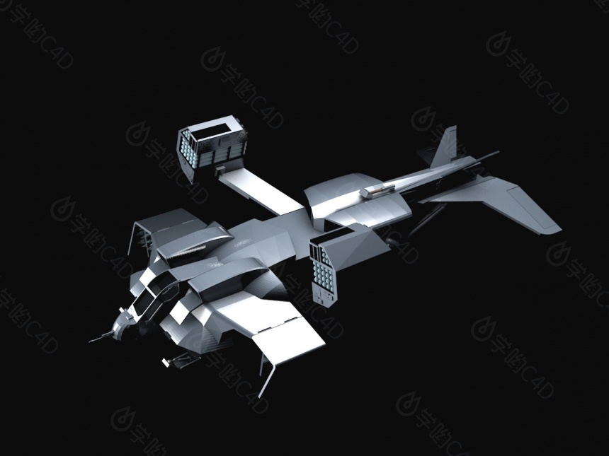军事作战机C4D模型