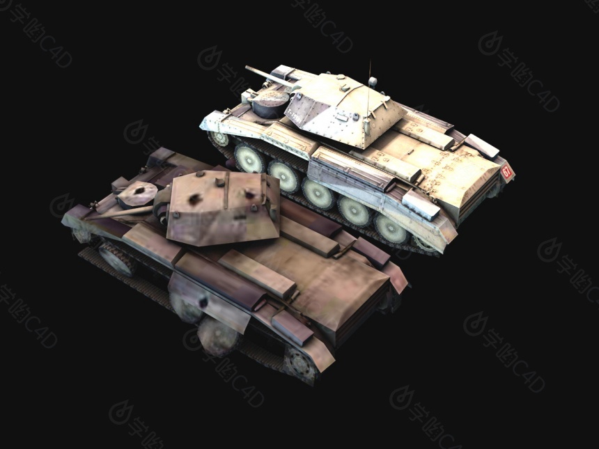 军用坦克C4D模型