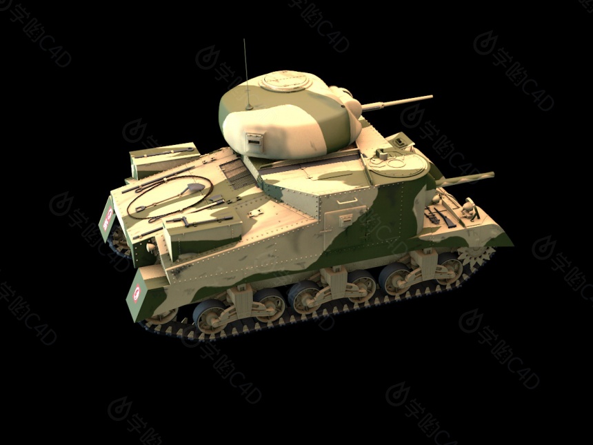 97式中型坦克C4D模型