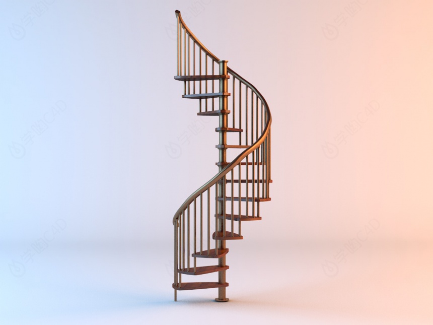 旋转楼梯C4D模型