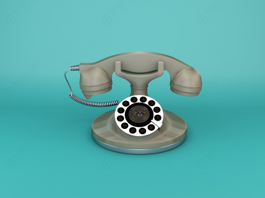 复古电话C4D模型