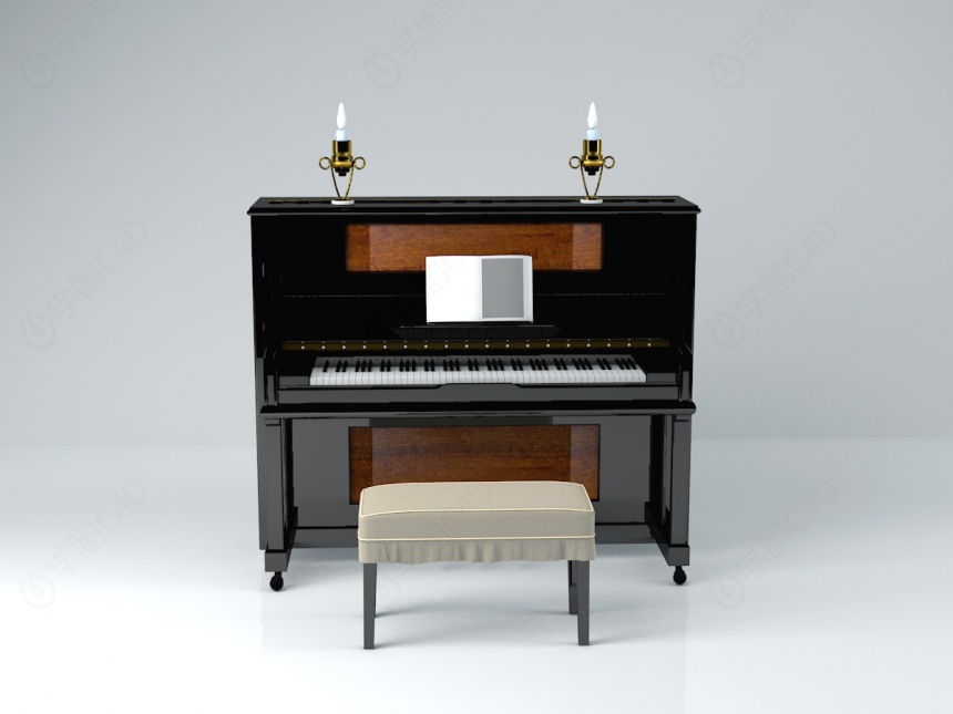 数码钢琴C4D模型