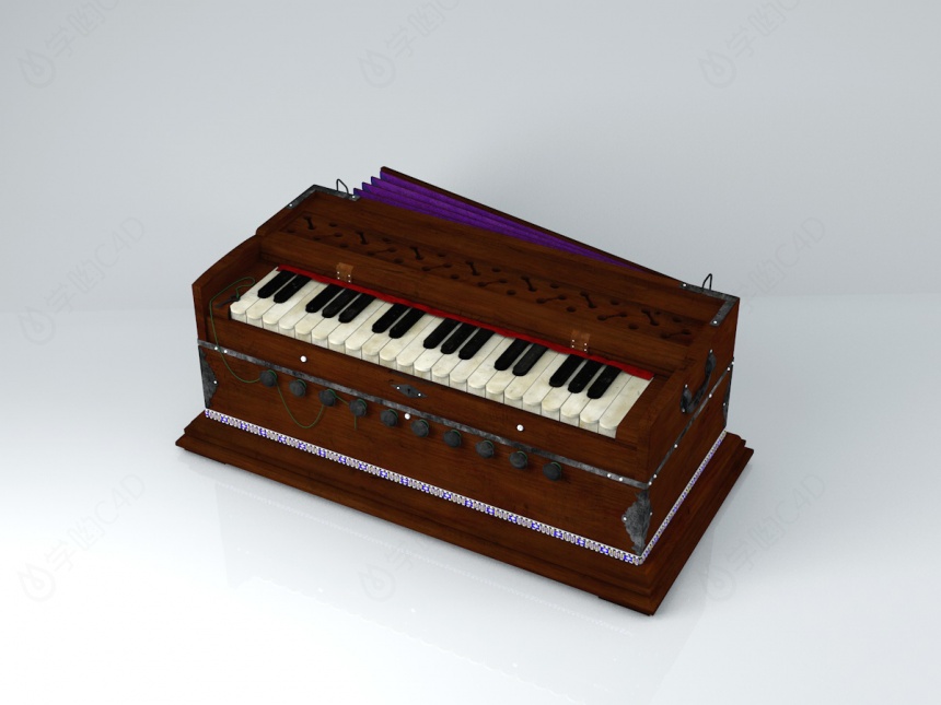 老式电子琴C4D模型