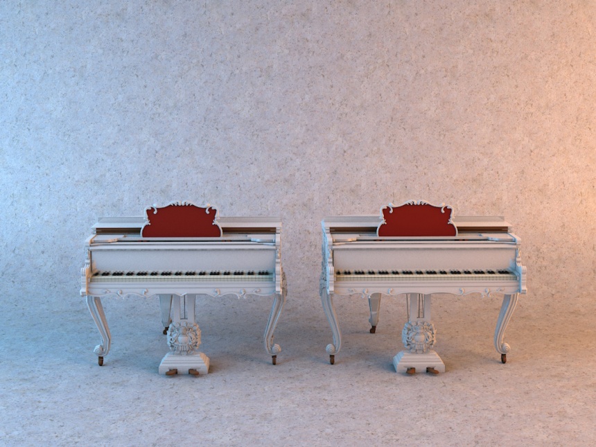 时尚钢琴C4D模型