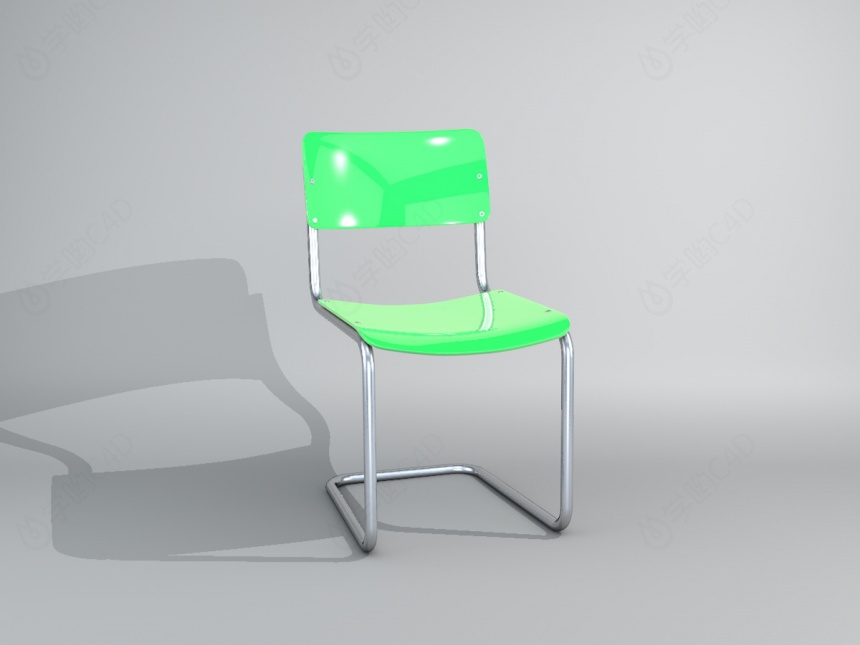 绿色不锈钢架椅子C4D模型