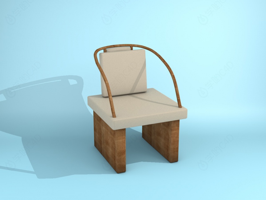 个性黑皮椅子C4D模型