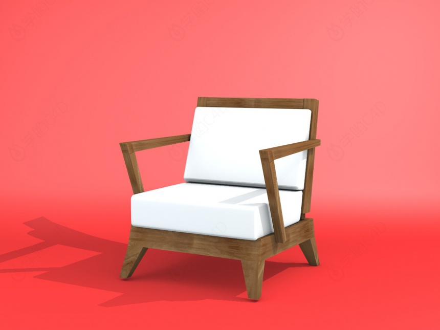 木质沙发椅C4D模型