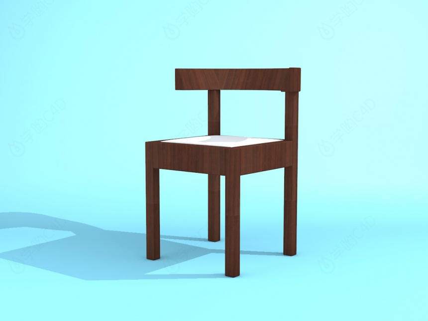 现代木质圈椅C4D模型