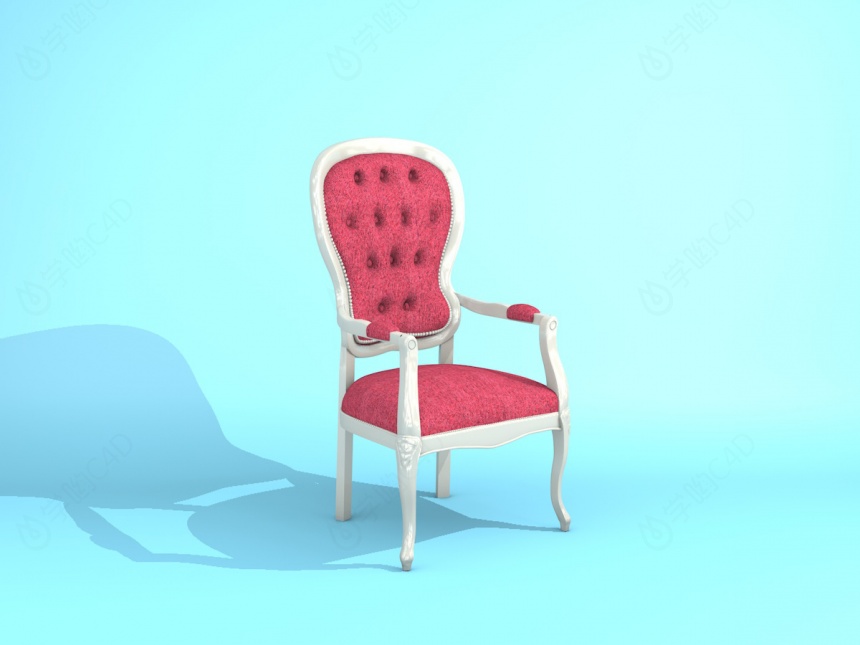 欧式高背休闲椅C4D模型