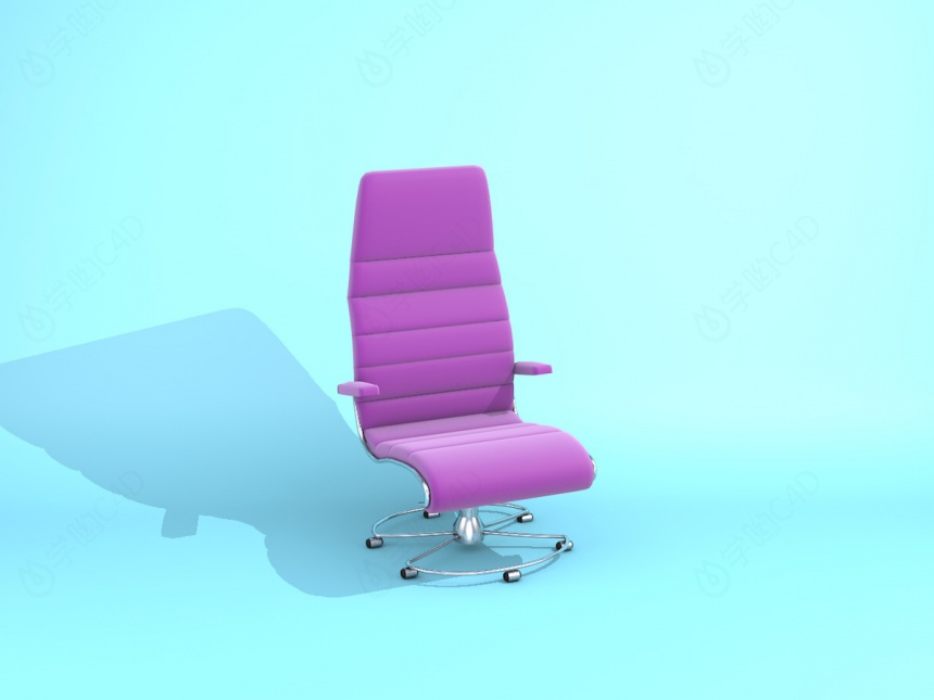 现代紫色高背休闲椅C4D模型