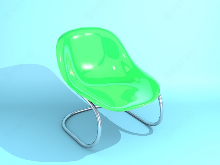 不锈钢腿休闲椅C4D模型